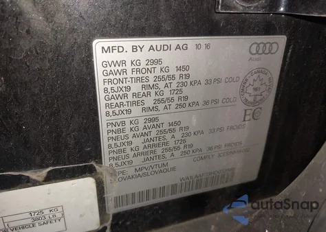 2017 Audi Q7 3.0T Premium z USA, uszkodzony, nr VIN WA1LAAF73HD033688
